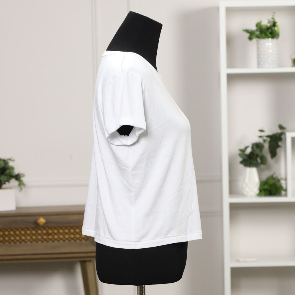 Sundry NWT Classic Elevated Essential Minimalist White Tee in Pima Cotton Size M - Picture 7 of 14